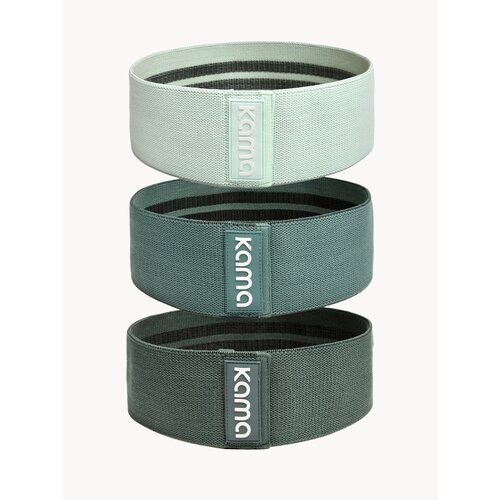 Комплект фитнес резинок Kama 3 шт, зеленый, светло-зеленый, темно-зеленый (10, 17, 23 кг)