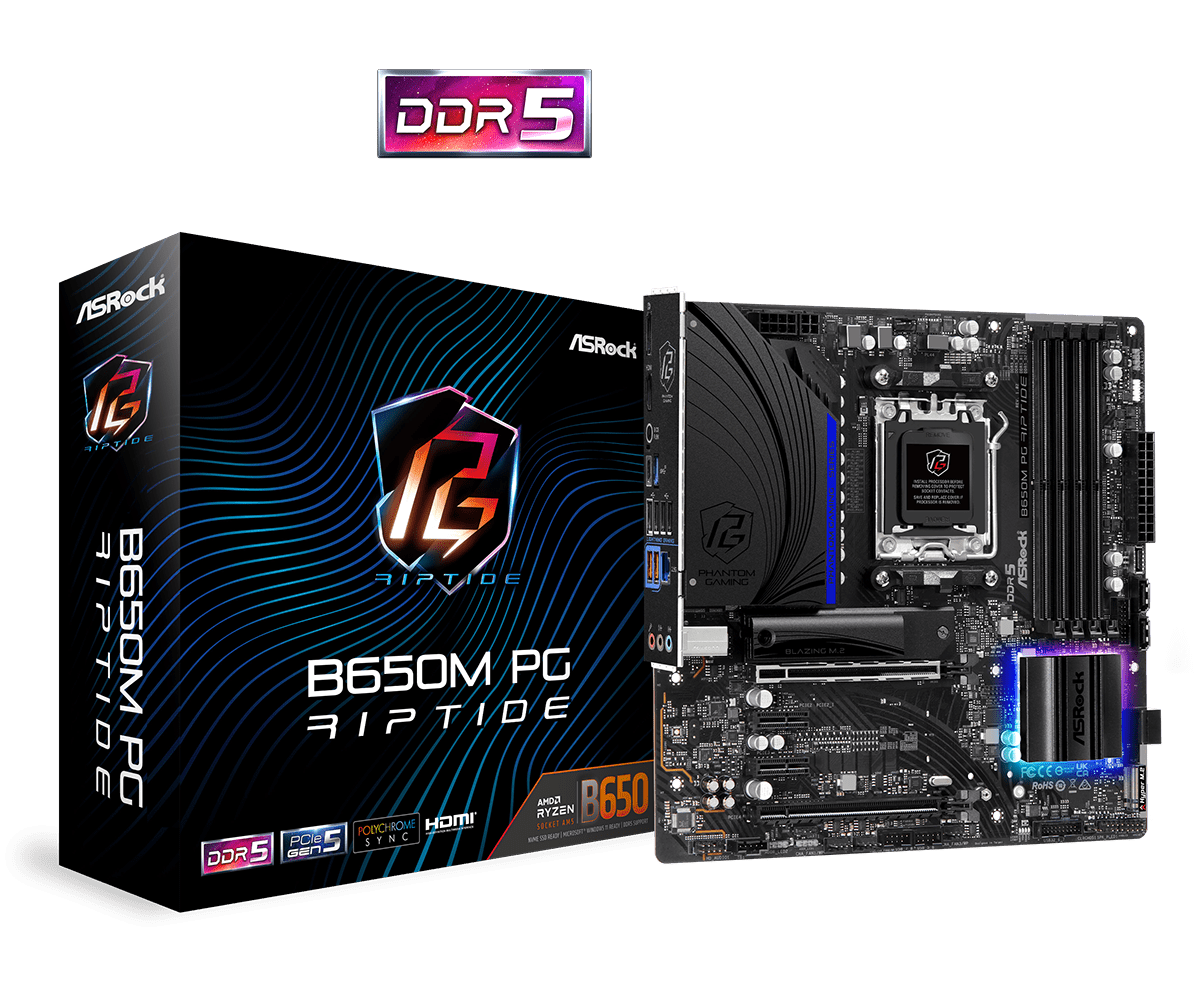 Материнская плата Asrock B650M PG RIPTIDE (AM5, mATX)