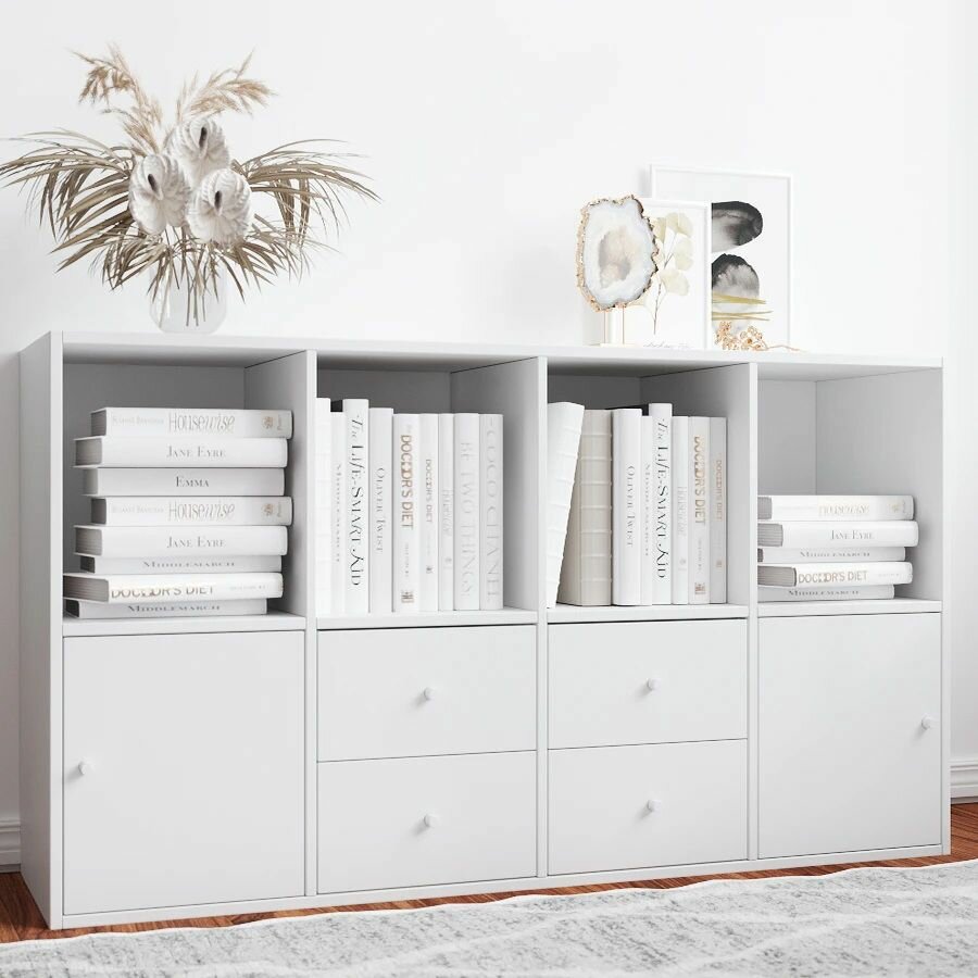 фото Комод-стеллаж Билли Billy по мотивам Икеа, 147х39х77 см, ЛДСП Белый