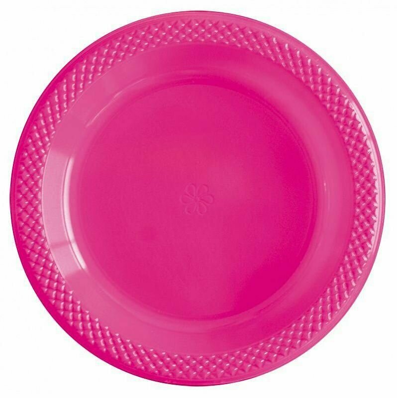 Одноразовая посуда для праздника, Весёлая затея, Тарелка 15см пластик Фуксия 10шт