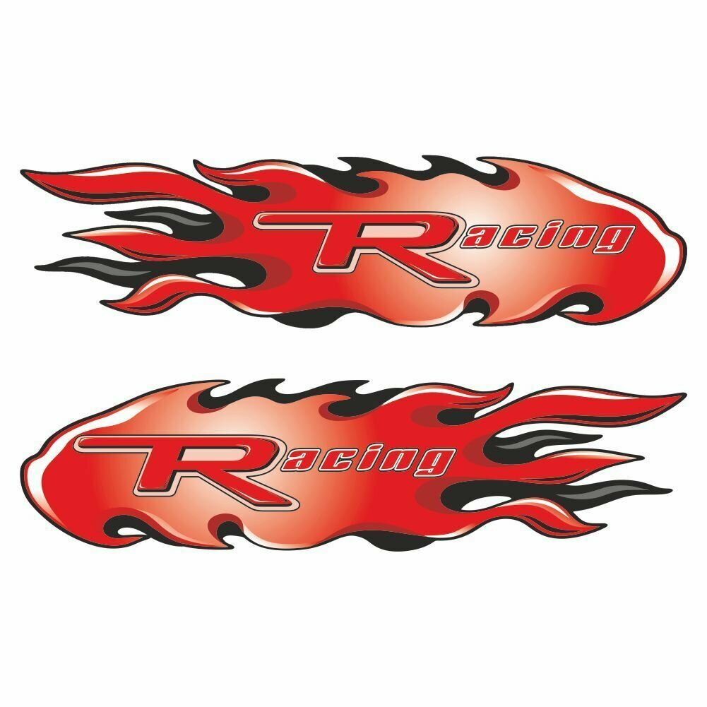 Наклейка брызга  Racing  480х150мм  красная  Арт рэйсинг