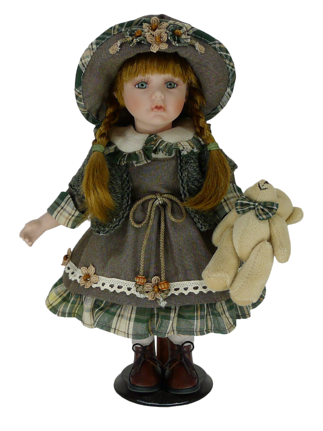 Кукла фарфоровая 12' на подставке