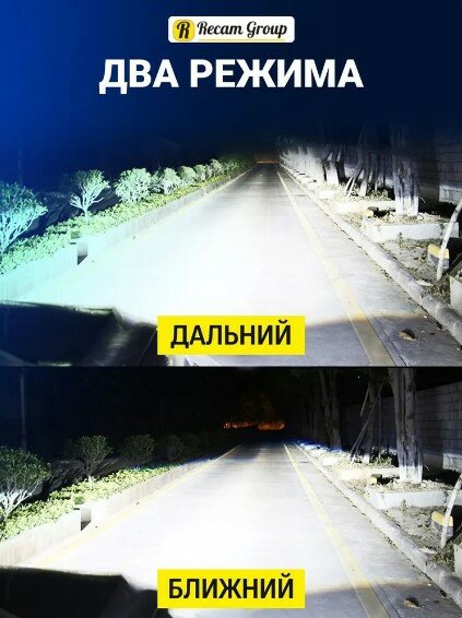 Светодиодные авто LED мини линзы H4 / ближний и дальний автосвет/ bi led лампы 2 шт, 100 вт — фото 1