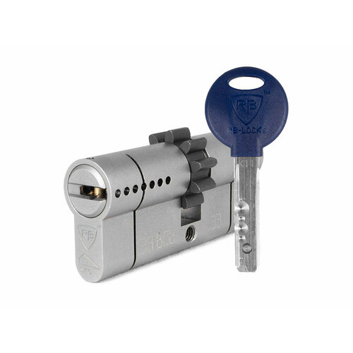 Цилиндр Rav Bariach Mars ключ-ключ (размер 50х35 мм) - Никель, Шестеренка