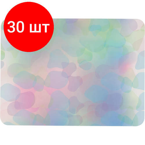 Комплект 30 штук, Коврик на стол Attache Акварель 430х320мм дизайн розово-голубой НМ-03О
