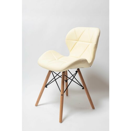 Кухонные стулья EAMES-LUX, 2 шт, PU-кожа, ножки бук + металл