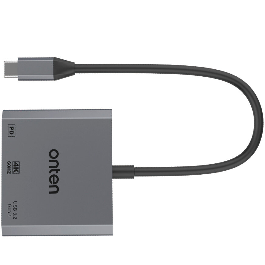 USB Type-C разветвитель хаб Onten на 3 выхода 1xHDMI , 1xUSB 3.2 , 1xType-C PD для ноутбука, Macbook, ПК, смартфона — фото 9