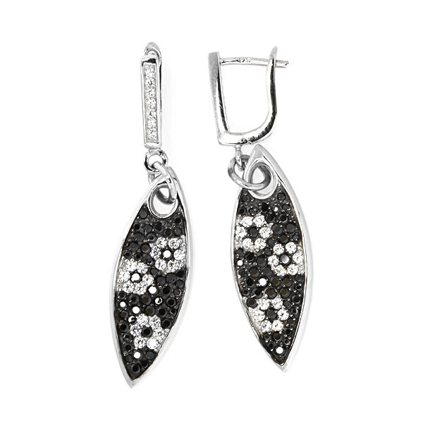 Серьги ELEMENT47, серебро, 925 проба, фианит