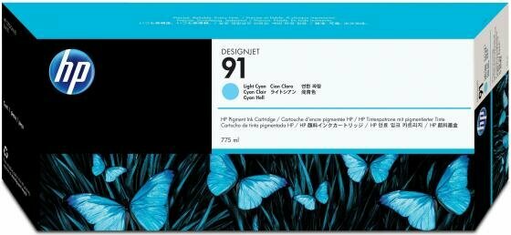 Картридж струйный HP 91 C9470A Pigment (775 мл) светло-голубой для DJ Z6100