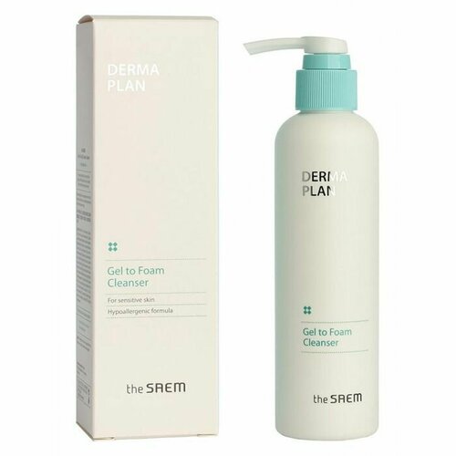 The Saem Очищающий гель-пенка для чувствительной кожи 60 мл Derma Plan Gel to Foam Cleanser