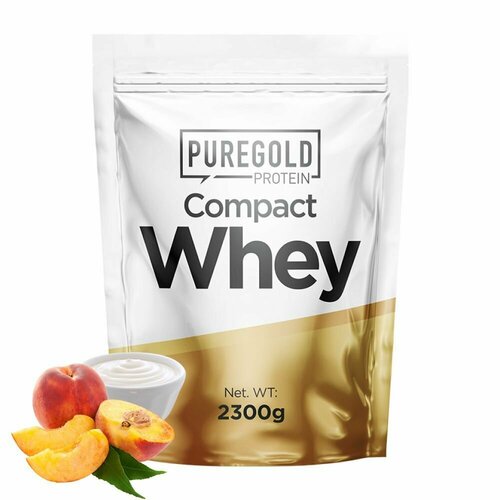 Сывороточный протеин с аминокислотами Pure Gold Compact Whey Protein, 2300г (Персик-Йогурт) /для набора мышечной массы и похудения