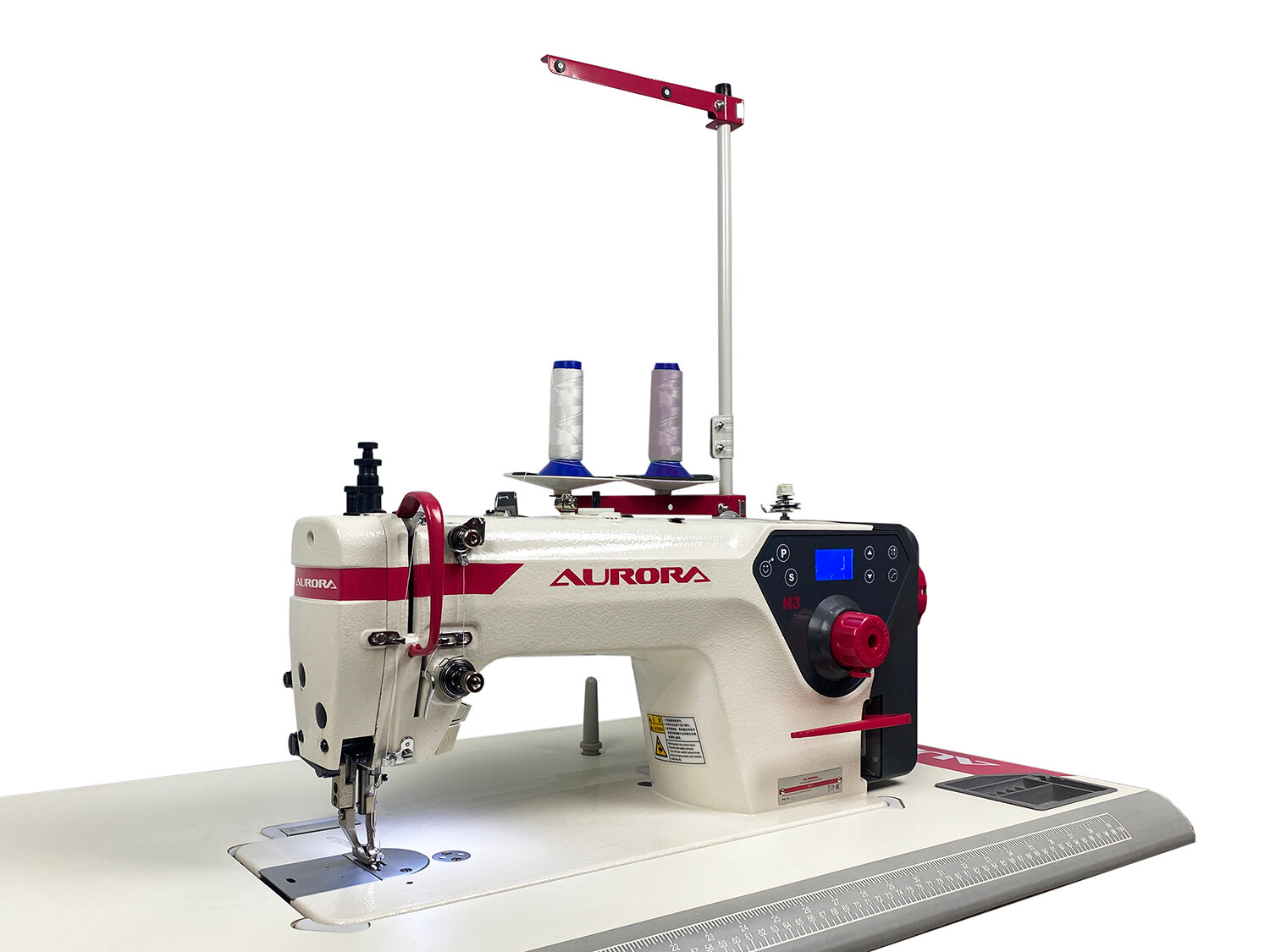 Прямострочная промышленная швейная машина с шагающей лапкой Aurora H3-L (прямой привод) со стандартным столом Aurora