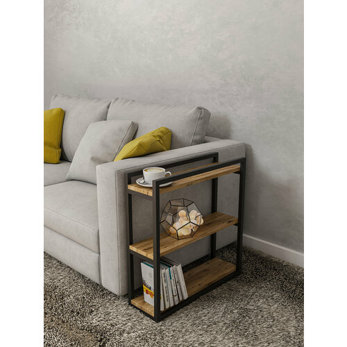 Столик прикроватный журнальный в гостиную лофт дуб вотан