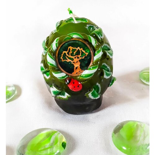 Свеча праздничное яйцо зеленое Selana Rejini