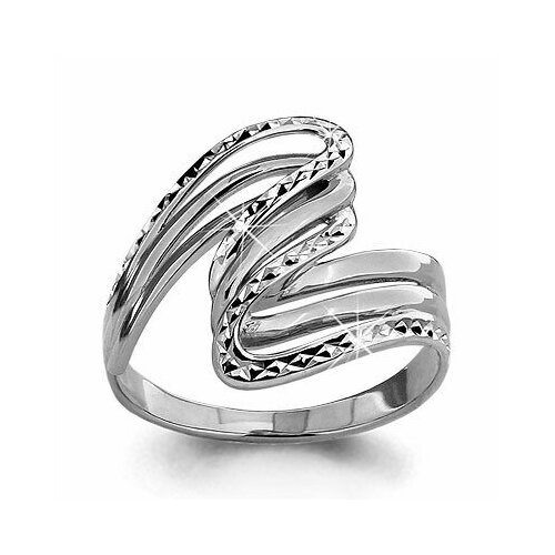 Кольцо AQUAMARINE, серебро, 925 проба, размер 18.5, белый кольцо аквамарин блестящий выход