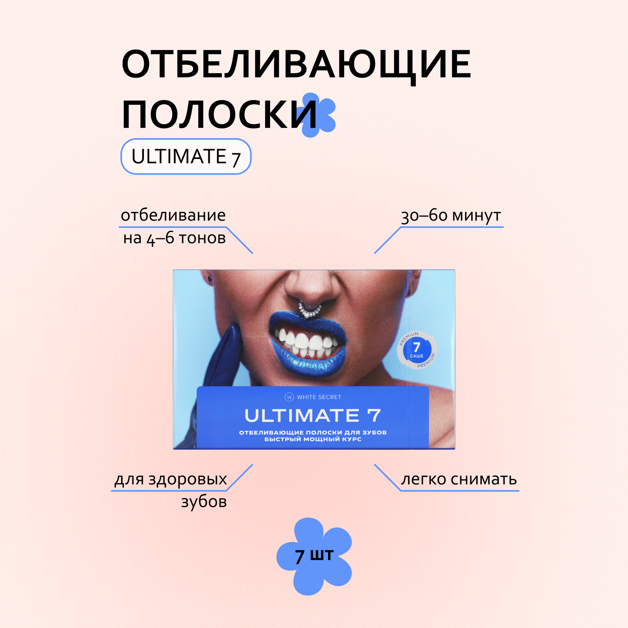 Отблеливающие полоски White Secret Ultimate 7