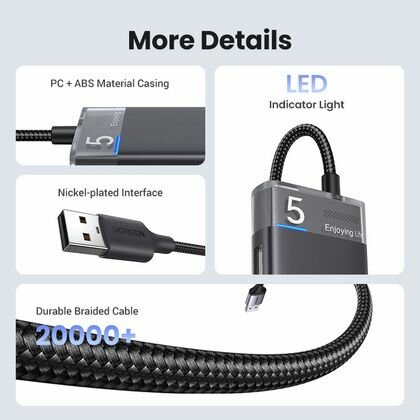 Разветвитель UGREEN 15548_ 4*USB-A, черный - фото №8