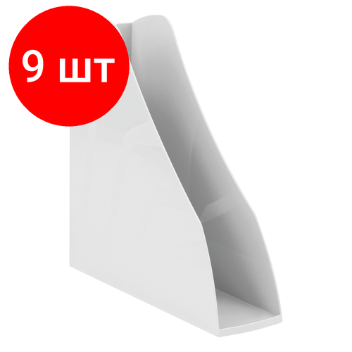 Комплект 9 шт, Лоток для бумаг вертикальный СТАММ Вектор, белый, ширина 80мм лоток для бумаг leitz wow двухцветный 53611016 желтый белый 1 шт