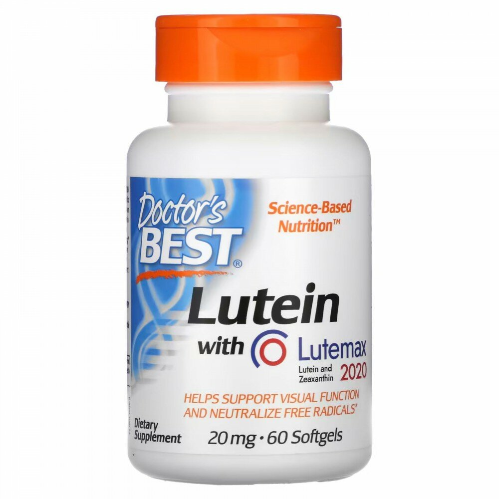 Doctor`s Best Lutein with Lutemax (Лютеин с Лютемакс) 2020 20 мг 60 капс (Doctor's Best)