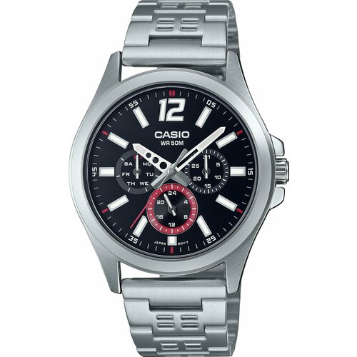 Наручные часы CASIO Collection, серебряный, черный наручные часы casio collection mtp e350d 7b серебряный белый