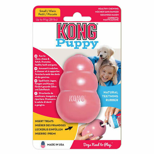 Игрушка KONG Puppy S, для щенков мелких пород, розовая игрушка для собак kong extreme s k3e черный