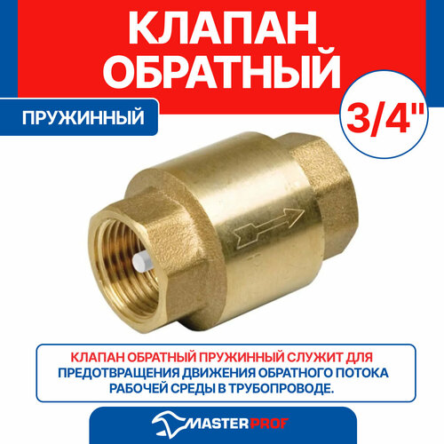 Клапан обратный 34 пружинный латуньпластиксталь MasterProf 445₽