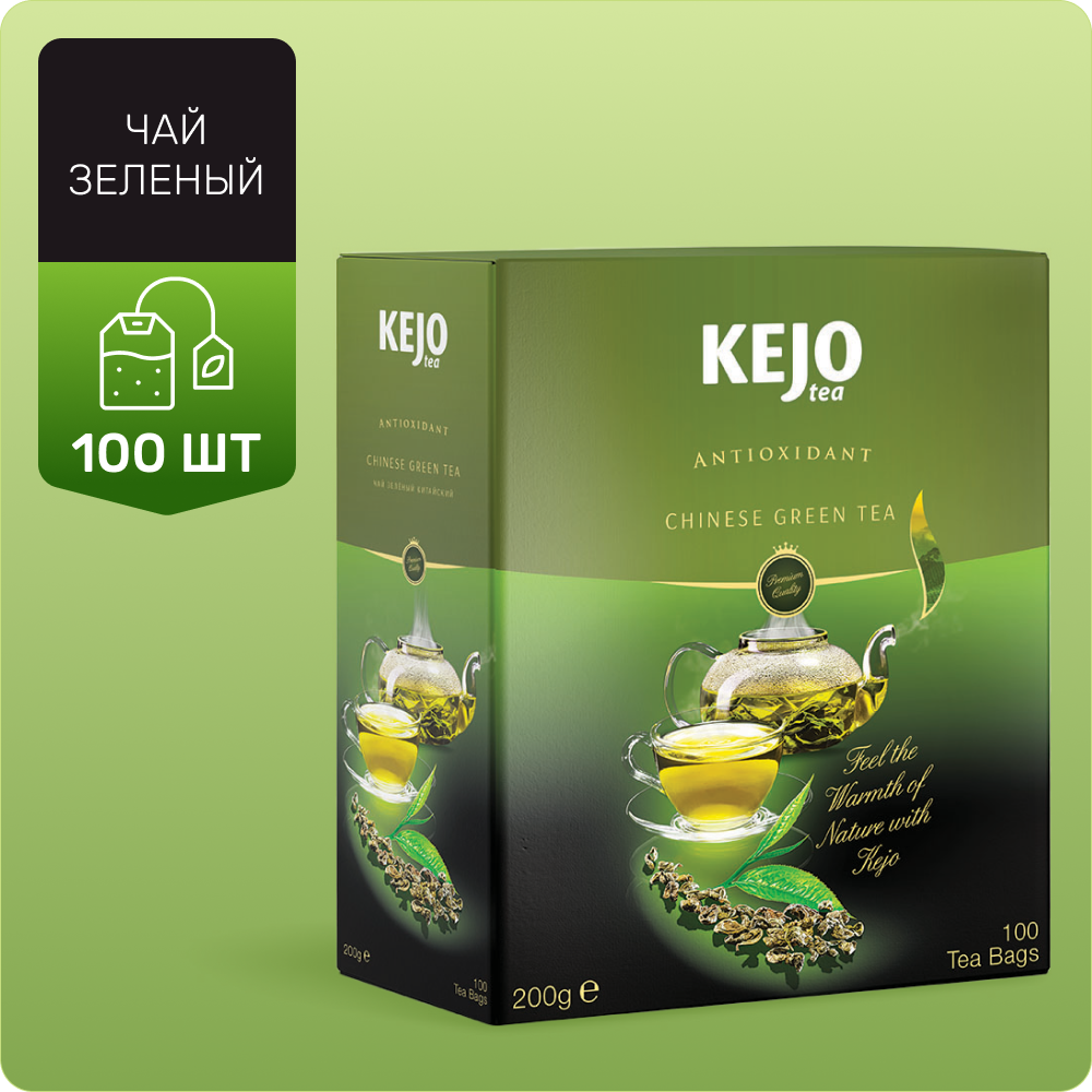 Чай зеленый ANTIOXIDANT CHINESE GREEN TEA KejoTea 100 шт - фотография № 2