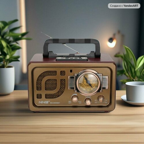 Колонка портативная NS качественный звук беспроводная колонка Bluetooth с поддержкой USB TF-карты FM-радиоbrown 319000₽