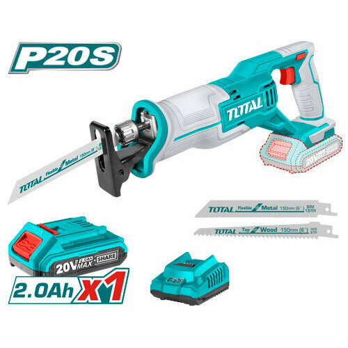 Аккумуляторная сабельная пила Li-ion 20V 2800обмин 1 АКБ и ЗУ TOTAL TRSLI11521 756600₽