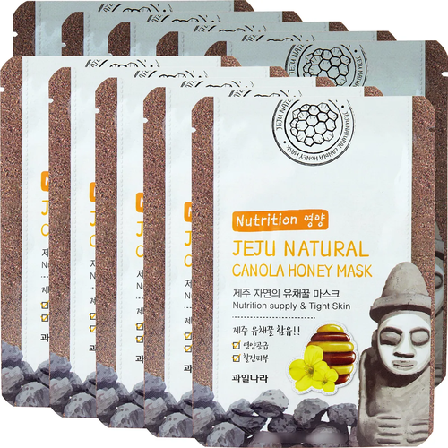 Маска для лица тканевая питательная Welcos Jeju Natures Canola Honey Mask, 20 мл *10 шт