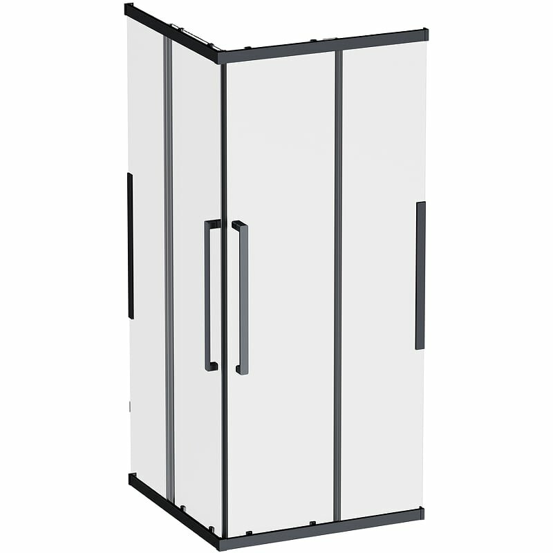 фото Душевой уголок AM.PM Func 90x90 W84G-403-9090-BТ профиль Черный матовый стекло прозрачное