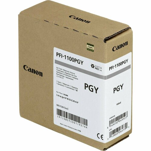 Картридж для струйного принтера CANON PFI-1100 Photo Grey (0857C001) картридж canon pfi 1100 pc 0854c001 photo cyan 160ml