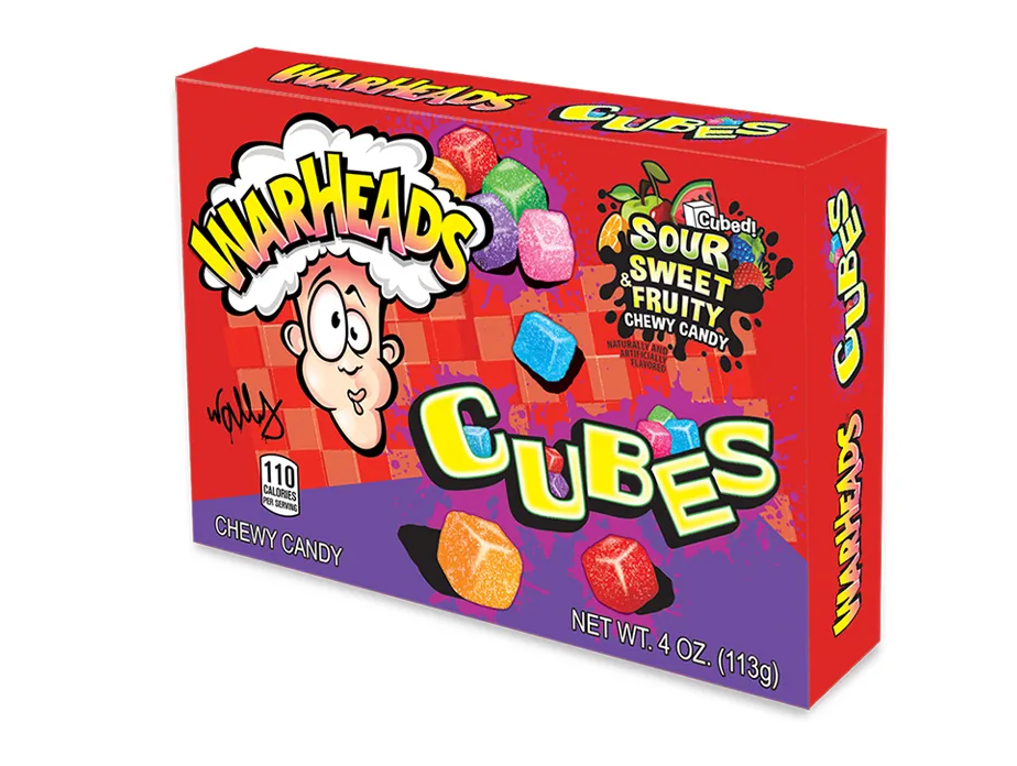 Конфеты Warheads Chewy Cubes / Вархедс Кислые Кубики 113 г. (США)