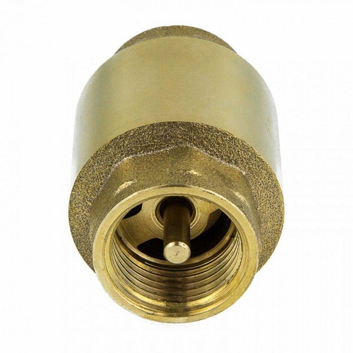 фото Клапан обратный латунь 3002 Ду20 Ру40 ВР пружинный с латунным штоком 120/10 aquasfera 3002-02