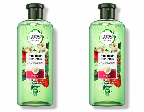 Herbal Essences Шампунь для волос Белая клубника и сладкая мята, 400мл, 2шт/