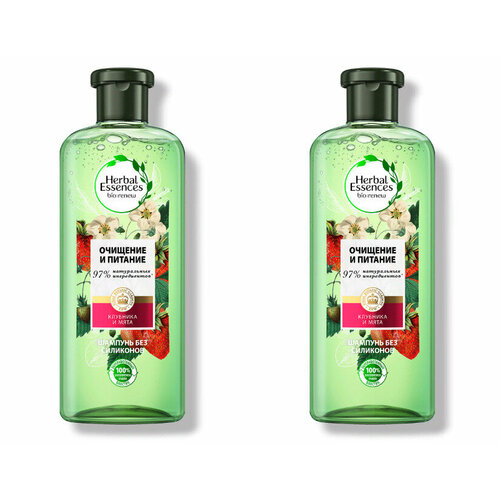 Herbal Essences Шампунь для волос Белая клубника и сладкая мята, 400мл, 2шт/