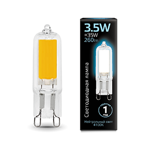 Лампа светодиод. (LED) Капсула G9 3.5Вт 260лм 4100К 230В прозр. Gauss