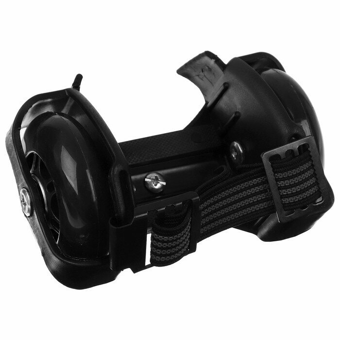 Ролики для обуви ONLYTOP раздвижные мини, колеса световые РU 70 мм, ABEC 5, цвет черный