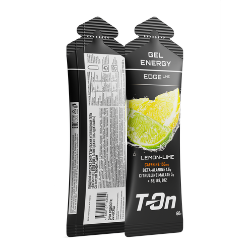 Энергетический углеводный гель ENERGY GEL EDGE LINE T-On набор 3 шт вкус Лимон-лайм