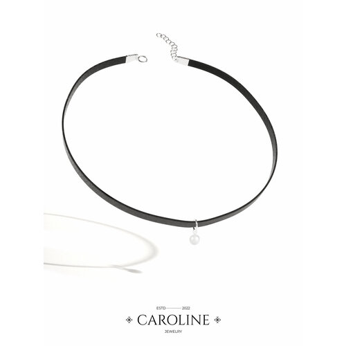 фото Чокер caroline jewelry, кристалл, жемчуг имитация, длина 40 см., серебряный