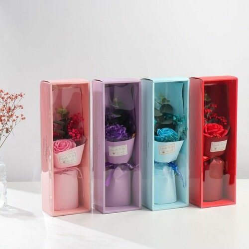 Букет из мыльных лепестков Роза и эвкалипт микс 75х11х345 см 2648₽