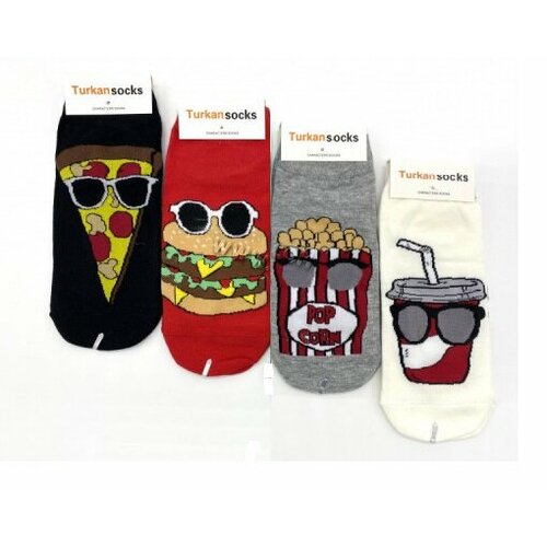 фото Носки turkan, 4 пары, размер 36-41, красный, черный, серый, белый