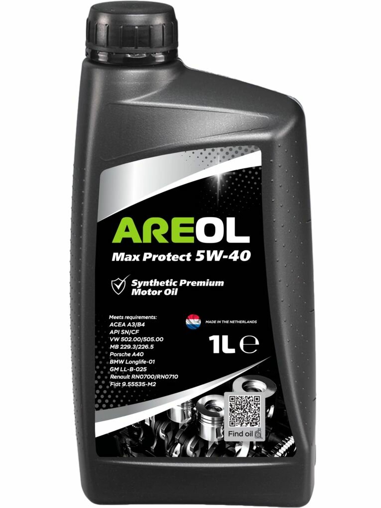 AREOL Max Protect 5W-40 ACEA A3/B4 API SN/CF 1л Масло моторное