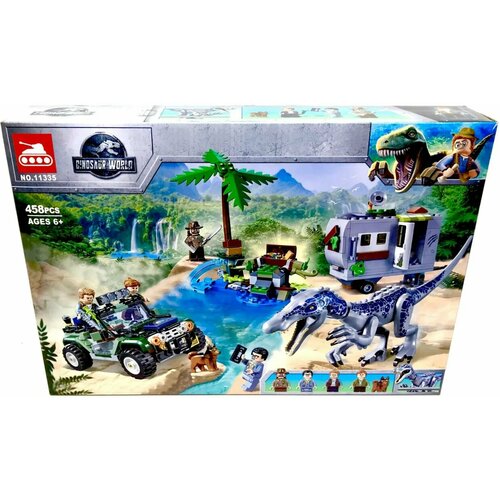 конструктор lari bela dinosaur world 11335 поединок с бариониксом охота за сокровищами 458 дет Конструктор детский для мальчиков 458 деталей. Подарок ребенку. Мир юрского периода. Поединок с Бариониксом: охота за сокровищами