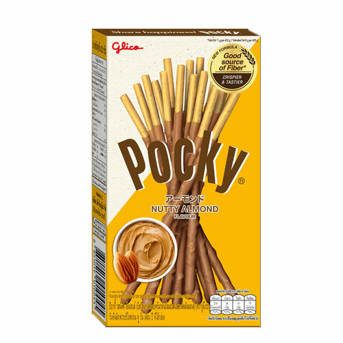 Glico Печенье Pocky в шоколаде с миндалем, 43,5 г