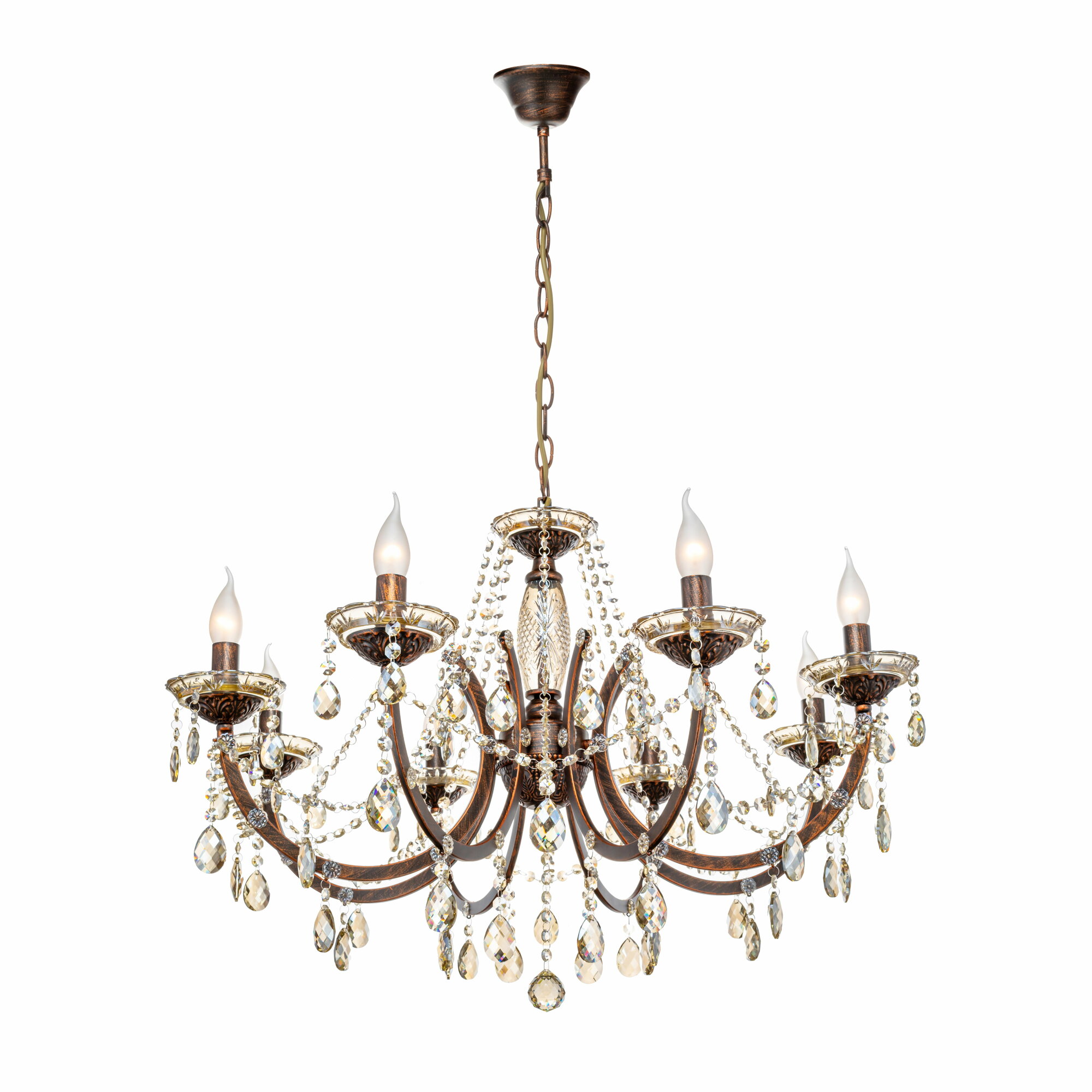 люстра подвесная LAMPLANDIA Florentina 8x40Вт E14 без плафонов,металл - фото №1