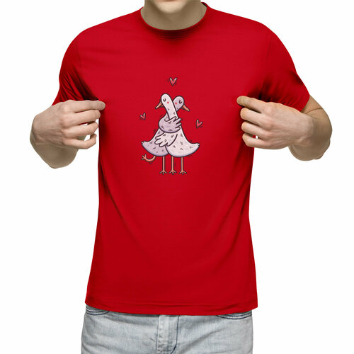 Футболка Us Basic, размер 2XL, красный мужская футболка медведи и любовь подарок 14 февраля валентинка s зеленый