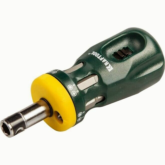 фото Отвертка реверсивная с двусторонними битами Kraftool, посадка 1/4, 13 предметов, арт. 26161-H13