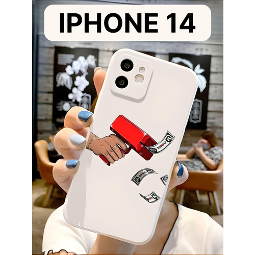 Защитный чехол на айфон 14 силиконовый противоударный бампер для Apple iphone 14 с защитой камеры, чехол на iphone 14, белый