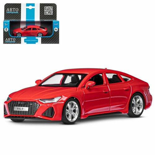 ТМ Автопанорама Машинка металлическая 1:43 Audi RS7 Sportback, красный, откр. двери, инерция, в/к тм автопанорама машинка металлическая 1 40 hyundai elantra синий откр двери инерция 17 5 12 5